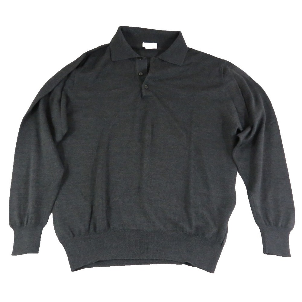 VTG Marconi Knit Polo Sweater Mens L Made Italy Long Sleeve Classic Grandpacore